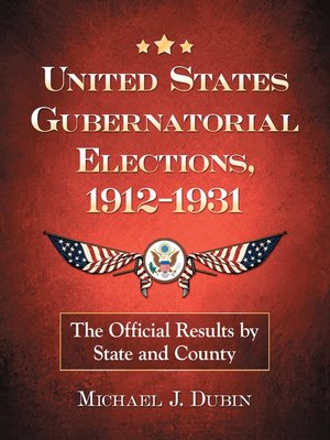 cover image of United States Gubernatorial Elections, 1912-1931